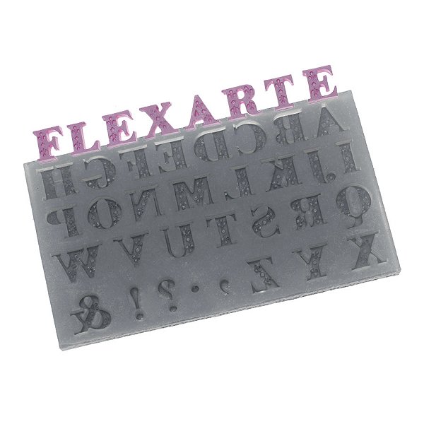 Molde de  Silicone 617 - Alfabeto Detalhado Pequeno