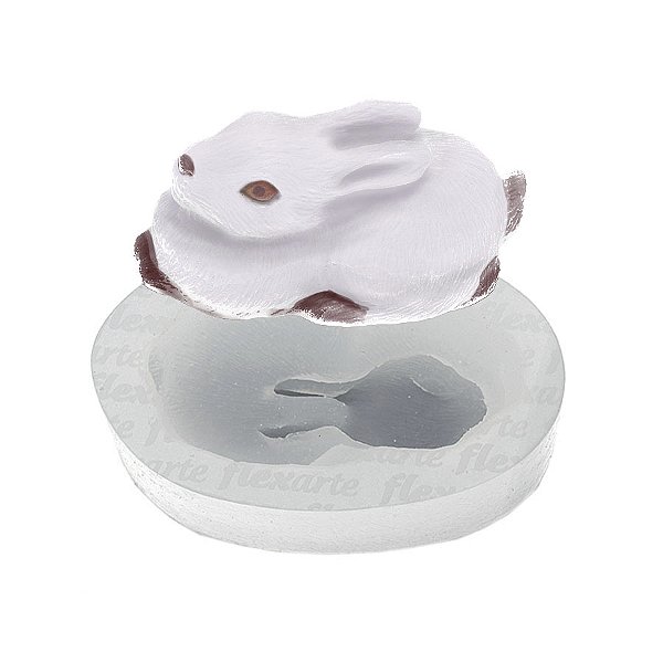 Molde de  Silicone 651 - Coelho Deitado Detalhado Grande