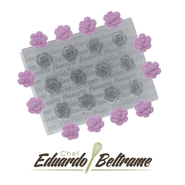 Molde de  Silicone 665 - Buquê de Rosinhas - 12 Mini Rosas - EB