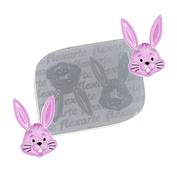 Molde de  Silicone 718 - Dupla de Coelhos Becky