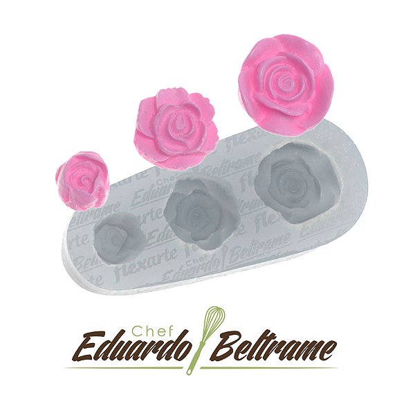 Molde de  Silicone 740 - Trio de Florzinhas Cathleen  - EB