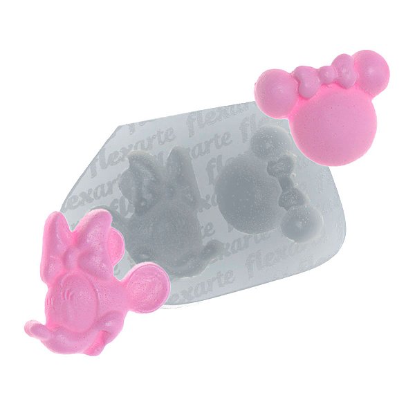 Molde de  Silicone 762 - Par de Rostinhos de Ratinha