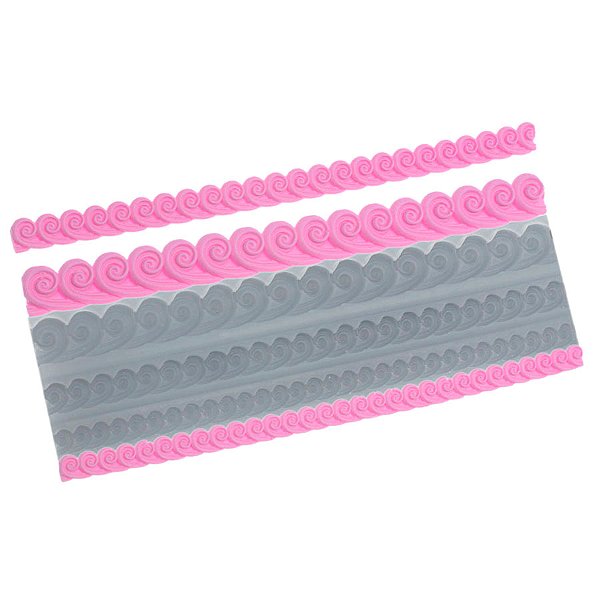 Molde de  Silicone 766 - Trio Moldura de Cordões Waves