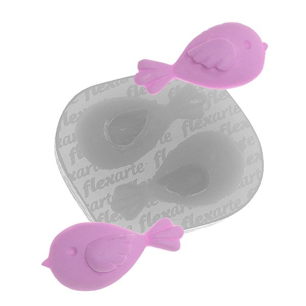 Molde de  Silicone 851 - Casal de Passarinhos Gordinhos