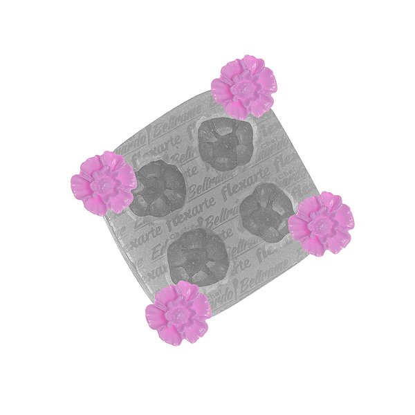 Molde de  Silicone 873 - Quarteto de Florzinhas Madge - EB