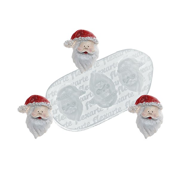Molde de  Silicone 891 - Trio de Papai Noel Juliman