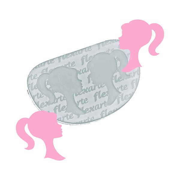 Molde de  Silicone 893 - Silhueta Espelhada Pq da Boneca Rosa