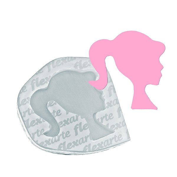 Molde de  Silicone 894 - Silhueta Boneca Rosa 3,5cm