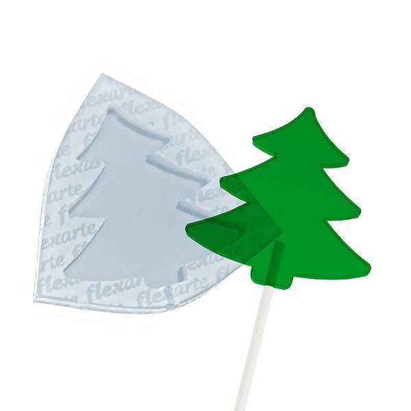 Molde de  Silicone 905 - Pirulito Árvore de Natal 5cm