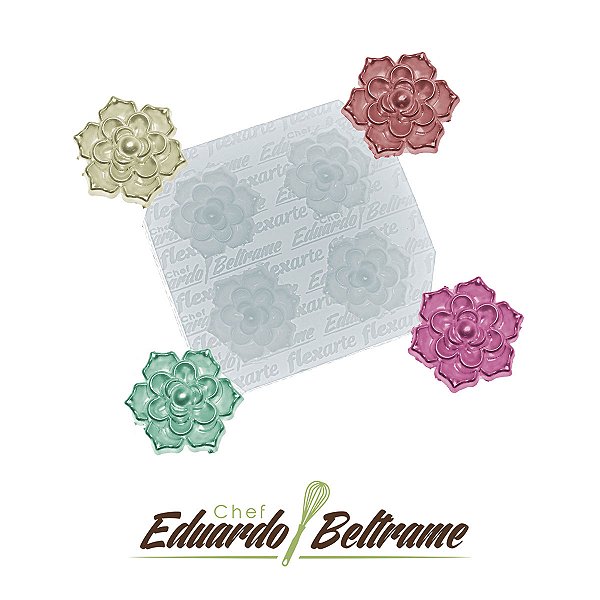 Molde de  Silicone 937 - Quarteto de Florzinhas Lavernne - EB