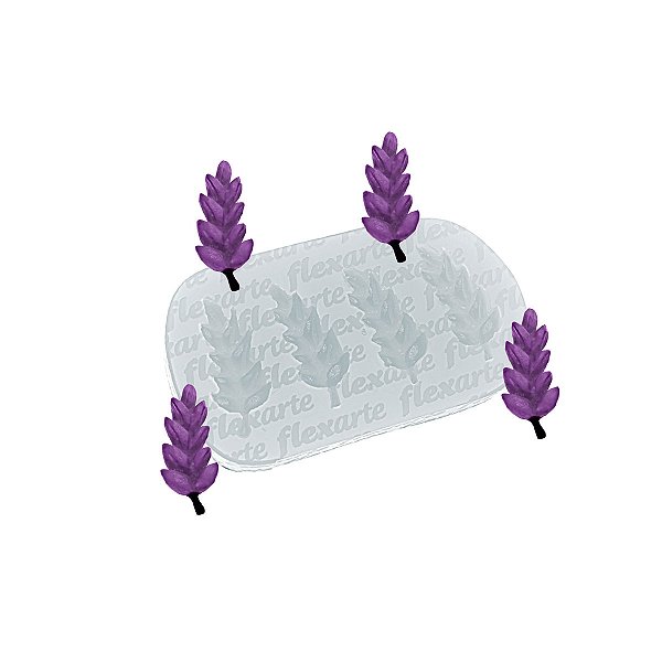 Molde de  Silicone 938 - Quarteto de Florzinhas de Alfazema Pequenas