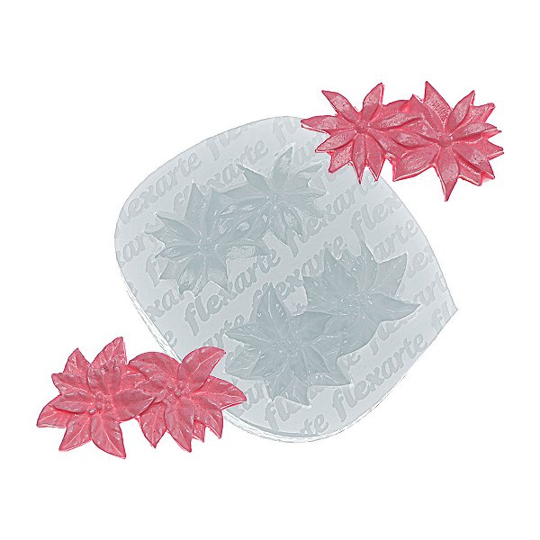 Molde de  Silicone 942 - Par Florzinhas Reva Azevinho