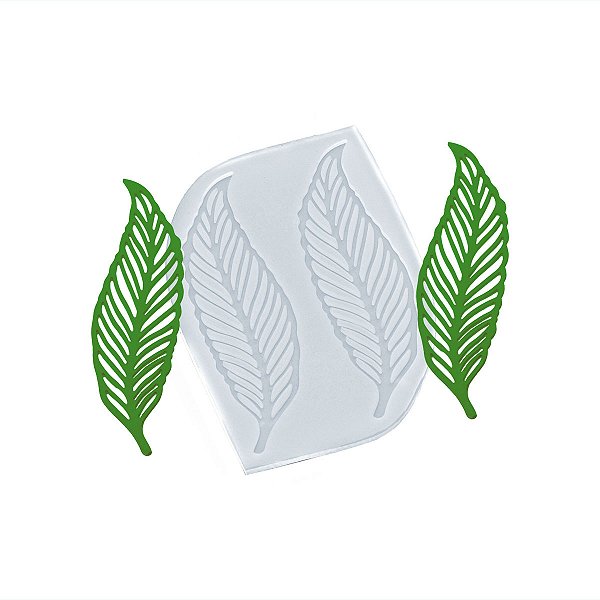 Molde de  Silicone 962 - Renda Dupla de Folhas 10cm