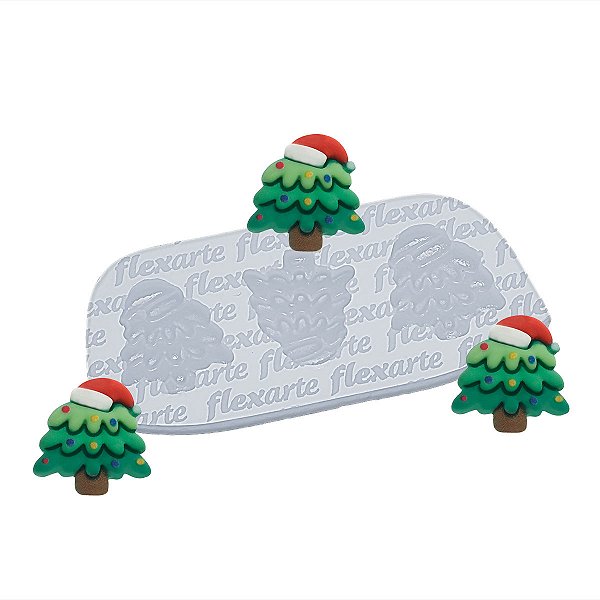 Molde de  Silicone 989 - Natal 4 - Trio de Árvores de Natal Peq -