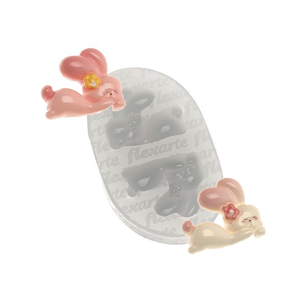 Molde de Silicone 1035 - Coelhos de Páscoa Lynne - 2,5cm