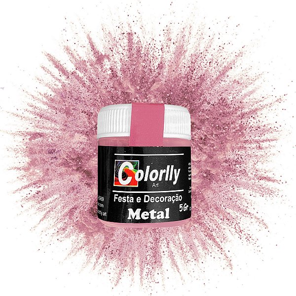 Pó para decoração - Metal Cobre Rosado 5g - Colorlly