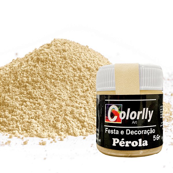 Pó para decoração - Pérola Amarelo Bebê - Colorlly