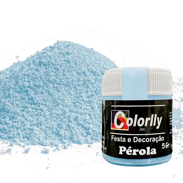 Pó para decoração - Pérola Azul Bebe 5g - Colorlly