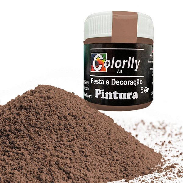 Pó para Decoração de Doces - Pintura Marrom 5g - Colorlly
