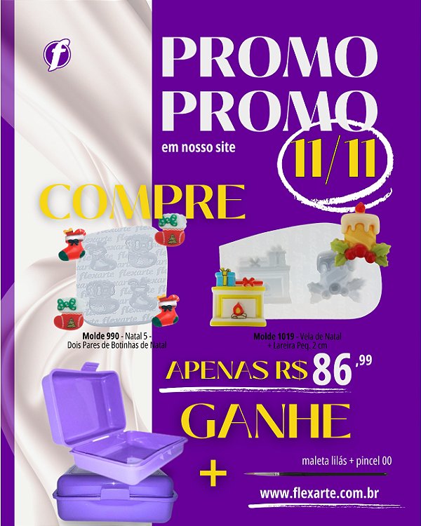 PROMO 11/11 - Moldes de Silicone 990+1019 + BRINDES FLEXARTE