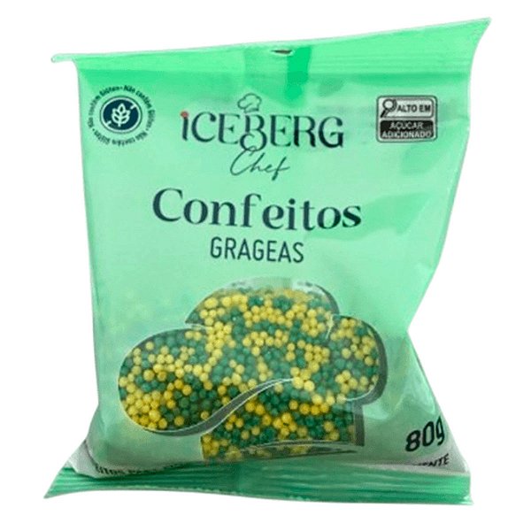 Confeitos Grageas Verde e Amarelo 80g - Iceberg Chef