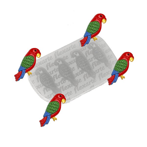 Molde de Silicone 1054 - Quarteto de Papagaios Maroto 2,7cm