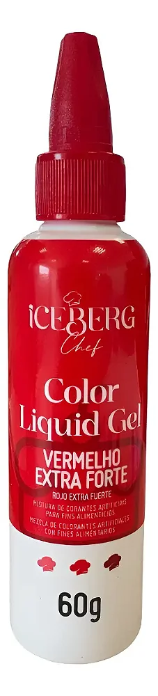 Corante Liquido Gel - Vermelho Extra Forte - 60g - Iceberg