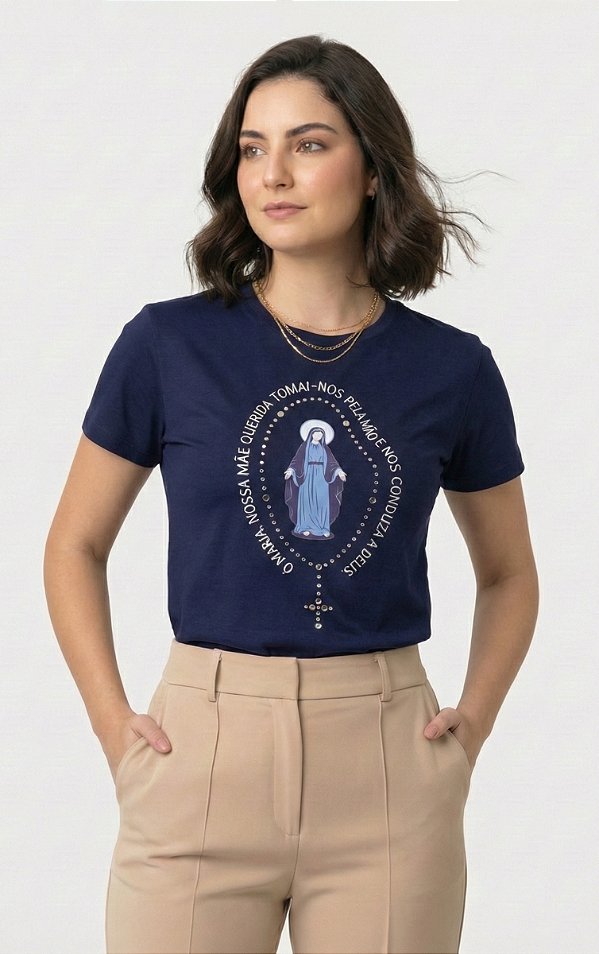 BabyLook Feminina Nossa Senhora das Graças com Terço