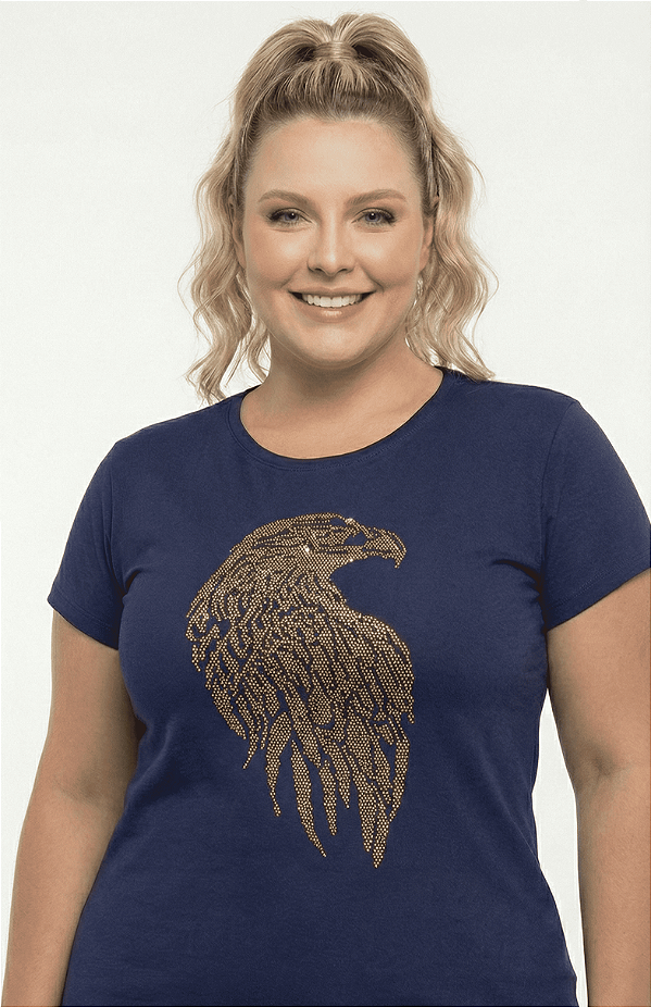 T-Shirt Plus Size Feminina Cristã Águia