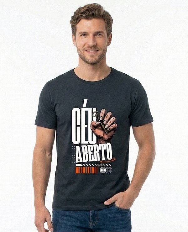 T-Shirt Masculina Céu Aberto Algodão