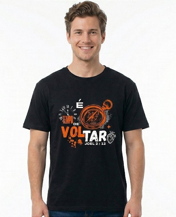 T-Shirt Masculina É tempo de voltar Algodão