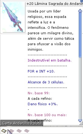 +20 Lâmina Sagrada do Andarilho