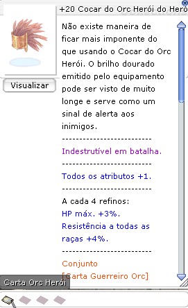 +20 Cocar do Orc Herói do Herói