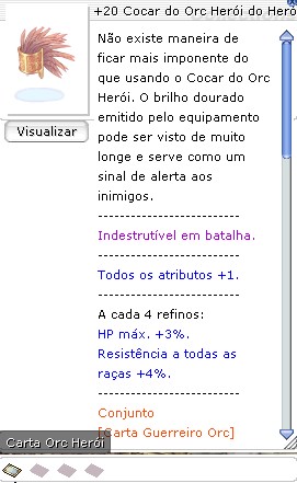 +20 Cocar do Orc Herói do Herói