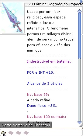 +20 Lâmina Sagrada do Impacto