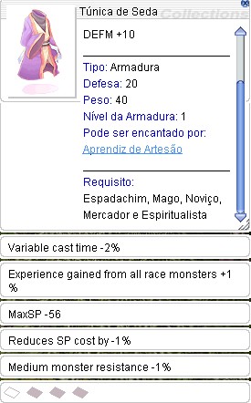 Túnica de Seda (1) conjuração variável -2%