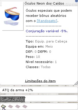 Óculos Neon dos Caídos