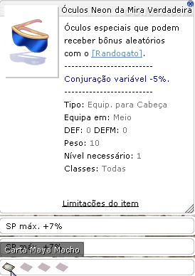 Óculos Neon da Mira Verdadeira