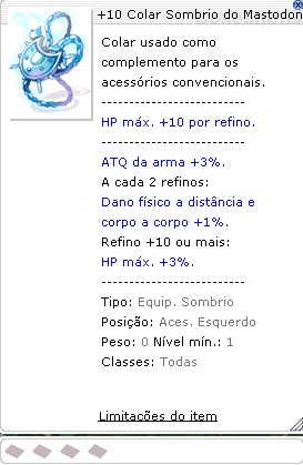 +10 Colar Sombrio do Mastodonte