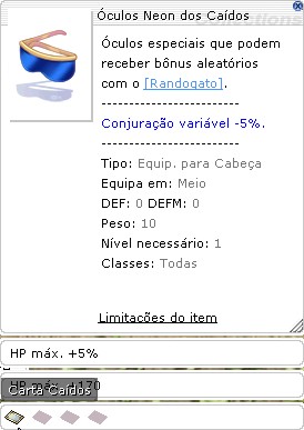 Óculos Neon dos Caídos