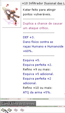 +10 Infiltrador Ilusional das Lâminas Bi + encant