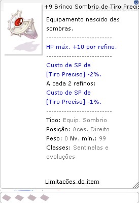 +9 Brinco Sombrio de Tiro Preciso