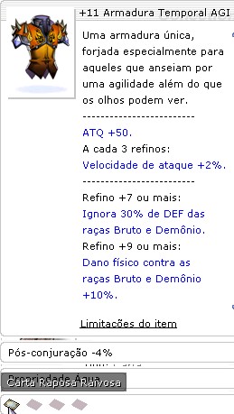 +11 Armadura Temporal AGI Nove Caudas