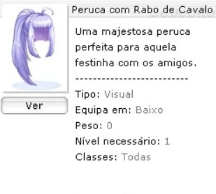 Peruca com Rabo de Cavalo Azuis