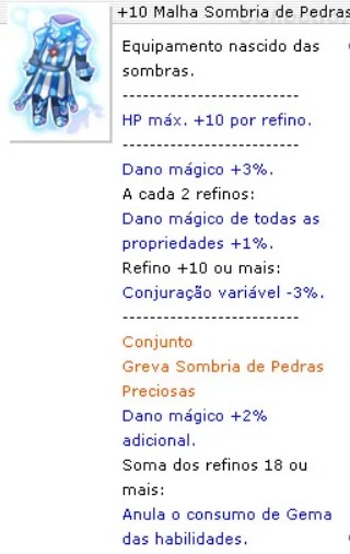 +10 Malha Sombria de Pedras Preciosas