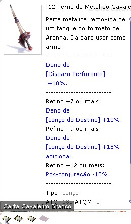 +12 Perna de Metal do Cavaleiro Rebelde Bi