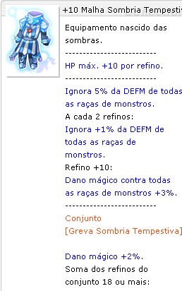 +10 Malha Sombria Tempestiva