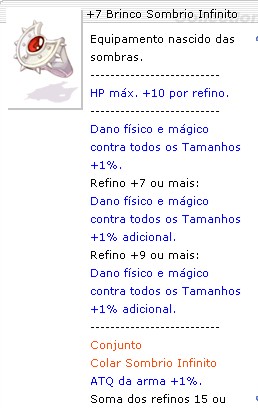 +10 Brinco Sombrio do Infinito