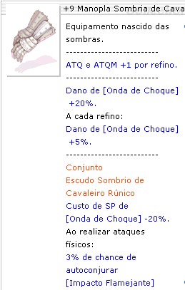 +9 Manopla Sombria de Cavaleiro Rúnico
