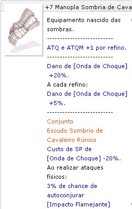 +7 Manopla Sombria de Cavaleiro Rúnico